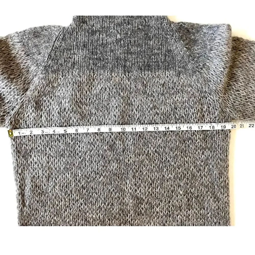 DKNY Women Gray/Brown Wool Blend Turtleneck Sweater Long Sleeve‎ Size S